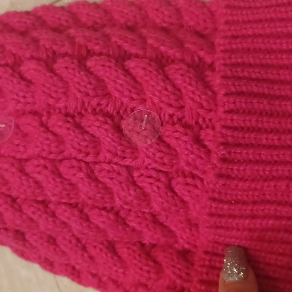 NWT Pink Interchangeable Faux Fur Pom Pom Knit Beanie - Picture 8 of 9